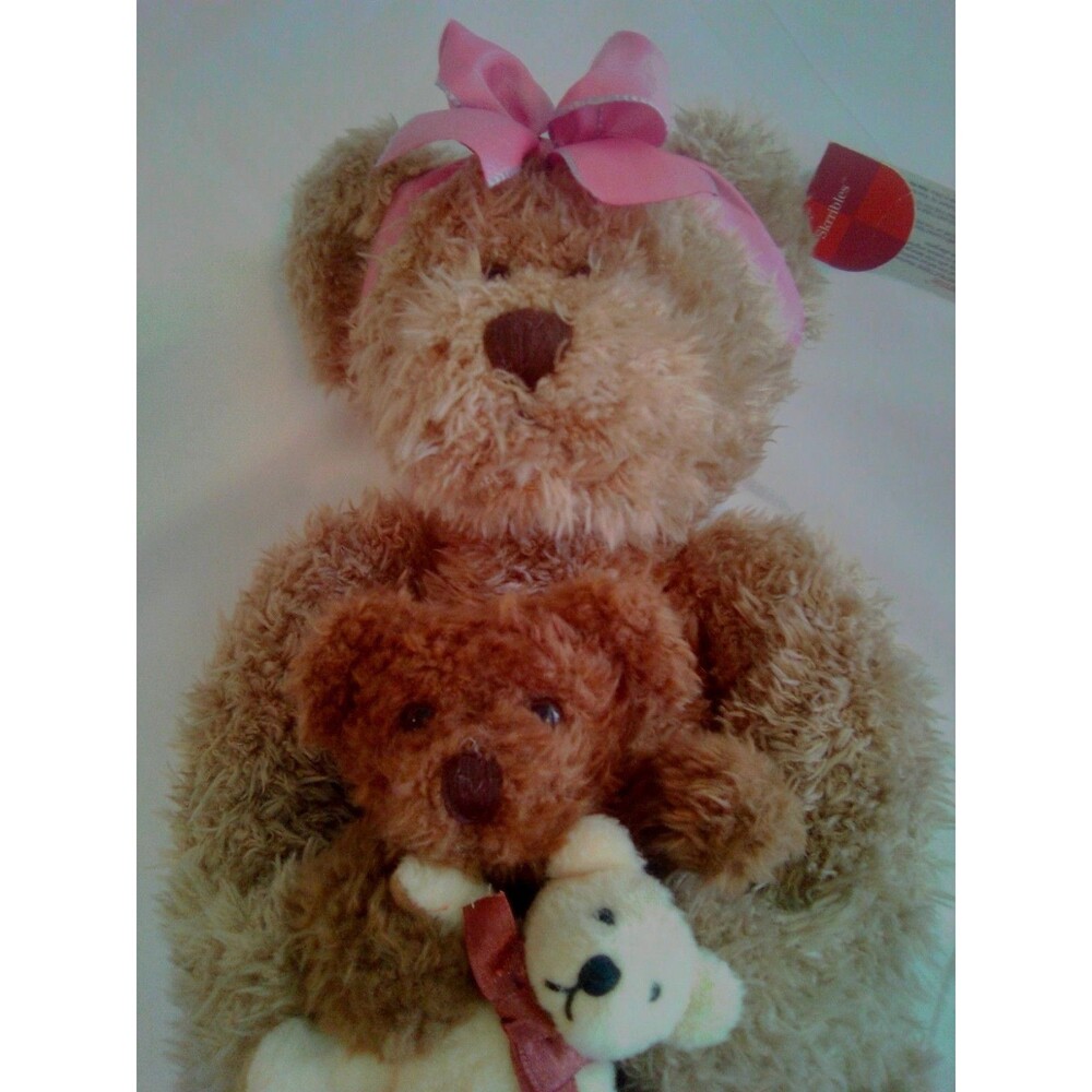 Russ Marmie teddy bear with baby bear plush set tags still on!